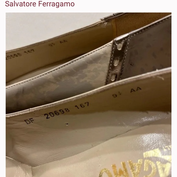 Vintage Salvatore Ferragamo Beige and White Heels Shoes 9.5 made in italy - Picture 4 of 4